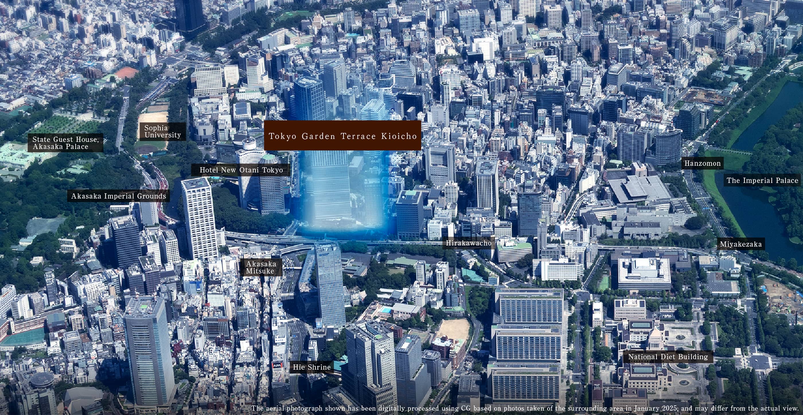 The aerial photograph shown has been digitally processed using CG based on photos taken of the surrounding area in January 2025, and may differ from the actual view.