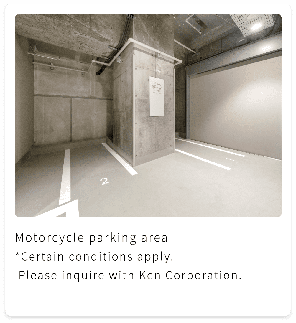 Motorcycle parking area