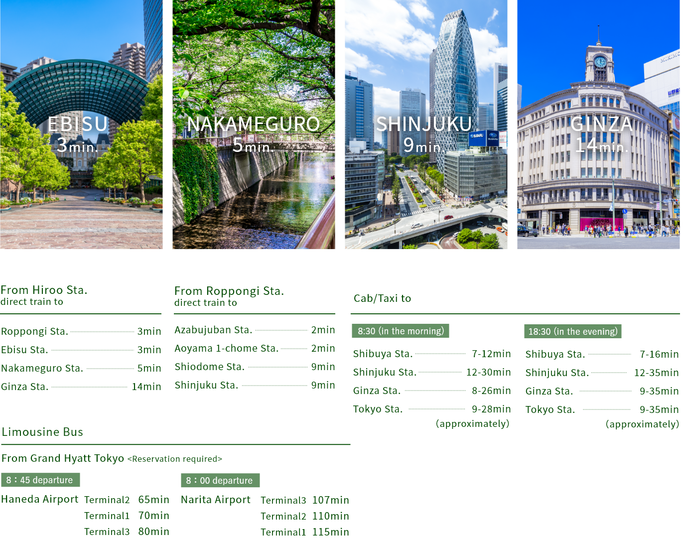 ebisu nakameguro shinjuku ginza