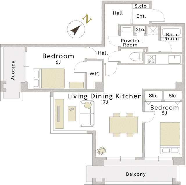 リバーシティ21イーストタワーズ 6号棟 間取り例