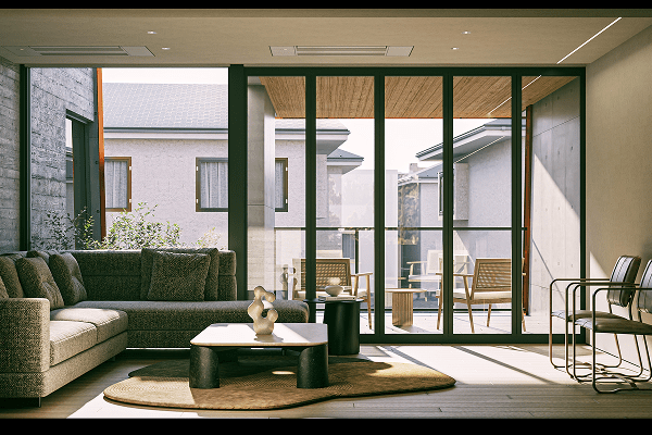 Warm wood meets open space, a quiet afterglow filled with light.