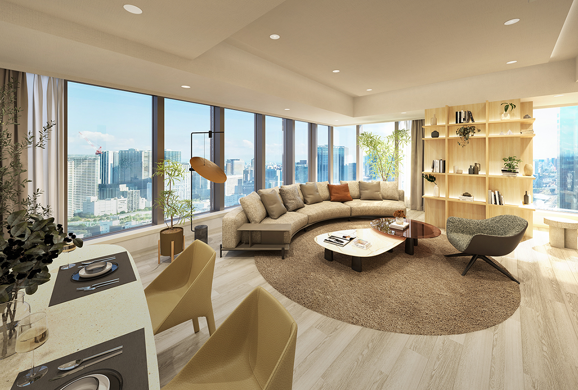 TAKANAWA GATEWAY CITY RESIDENCE(高輪ゲートウェイシティレジデンス)のEG TYPE、EJ TYPE 完成予想CG1